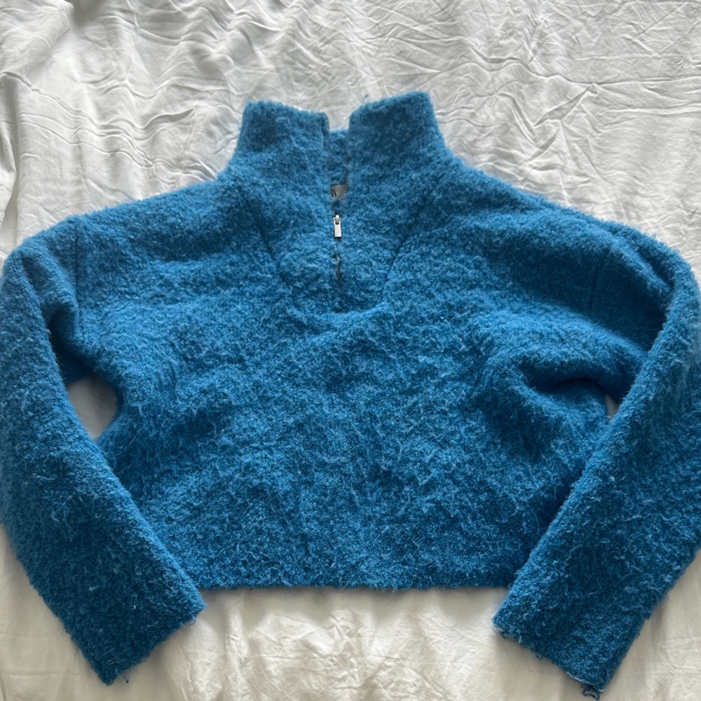 Zara Blue Fuzzy Sweater